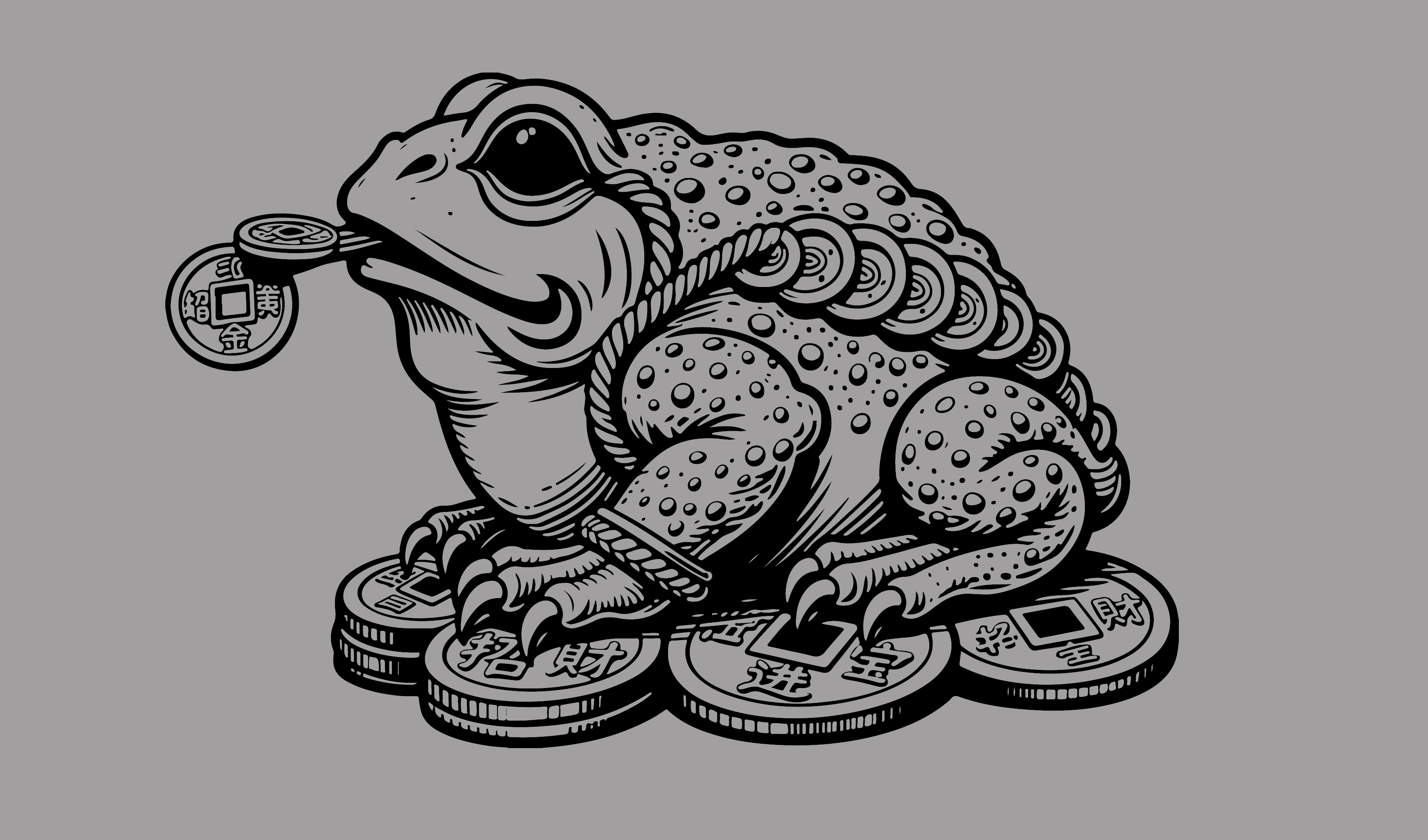 金蟾插画